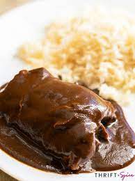 Easy Mole Recipe Thrift And Spice Mole Recipe Mole Recipe Mexican Chicken Mole Recipe