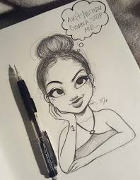 Kids of all ages will have fun learning how to draw this cute cartoon little girl. New Drawing Ideas Cute Simple 62 Ideas Christina Lorre Drawings Art Drawings Sketches Pretty Drawings
