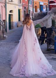 Made By Hand This Airy Lilac Colored Gown Features Light Handed Floral Embroidery And A Disney Wedding Dresses Lilac Wedding Dresses Black Wedding Gowns