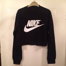 Unisex Customised Nike Cropped Jumper Sweatshirt Festival Swag Nike Shirts Women Half Shirts Sweatshirts
