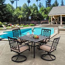 Check spelling or type a new query. Phi Villa 5 Pcs Outdoor Dining Set Steel Swivel Dining Chair With Cushion And 37 X 37 Square Patio Bistro Table Overstock 32018927