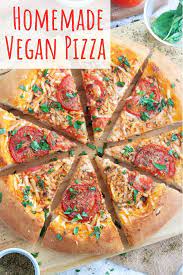 Homemade Vegan Pizza Recipe Vegan Pizza Vegan Comfort Food Vegan Pizza Recipe