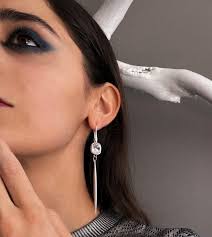 Sharp Swarovski Earrings, Long Bar Earrings, Luxury Edgy Earrings, Minimal  Crystal Drop Earrings, Uno De 50 Style Earrings, Girlfriends Gift