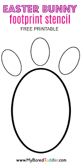 Print this bunny feet template (medium size) that you can trace or cut out. Easter Bunny Footprint Stencil My Bored Toddler