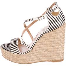 Black And White Espadrille Wedges Pre Owned Tabitha Simmons Woven Espadrille Wedges White Wedge Sandals Espadrilles Wedges White Wedge Shoes