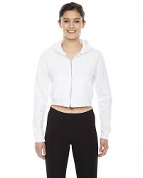 American Apparel Ladies Cropped Flex Fleece Zip Hoodie