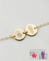 Handprint Footprint Necklace Or Bracelet Child S Etsy Mom Jewelry Baby Footprints Paw Print Necklace