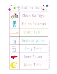 Bedtime Chart For Toddlers Give Them Responsibility To Get