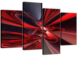The most common red modern wall art material is stretched canvas. Abstract Extra Large Red Canvas Wall Art Wallfillers Co Uk