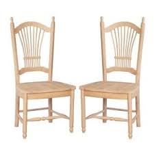 Unfinished Wood Sheaf Back Dining Chair Set Of 2 Solid Wood Dining Chairs Unfinished Wood Chairs Dining Chairs