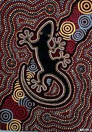 Gecko Did You Know All Aboriginal Artwork Relates To The Dream Time All Have Lessons In Them Aboriginal Dot Painting Aboriginal Art Aboriginal Dot Art