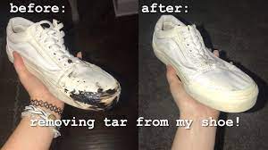 How To Remove Tar From Shoes Youtube