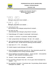 Calistung kelas 3 tahap 2 1. Contoh Soal Calistung Kelas 1