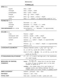 Basic Math Formulas Ged Math Math Formula Sheet College Math