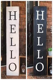Personalised welcome sign egginburgh castle garden sign outdoor plaque chickens. 5 Hello Black And White Porch Sign Welcome Porch Sign Etsy In 2021 Porch Signs Porch Decorating Black And White Porch