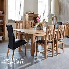 Kayu jati, lipat, rotan, kaca. Meja Makan Minimalis Jati 6 Kursi Rajajepara Com