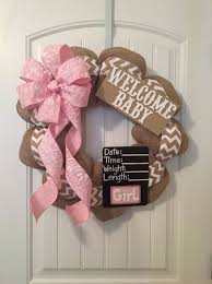 Gender Neutral Burlap Chevron Baby Wreath For Hospital Door With Both Boy And Girl Chalkboard Shower Gift Birt Baby Shower Wreath Baby Wreath Baby Door Hangers