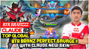 Branz main bareng geng kapak oura langsung kasih paham lancelotnya!!! Branz Perfect Savage With Claude New Skin Former Top 1 Global Claude Btr Branzzz Mobile Legends Youtube
