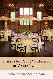 Pricing For Profit Worksheet Wedding Venue Prices Venues Wedding Venues