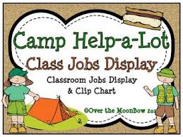 Camp Help A Lot Classroom Jobs Display Clip Chart
