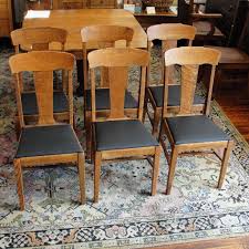 Set Of 6 Early 1900 S Oak T Back Dining Chairs Dining Chairs Chair Craftsman Furniture