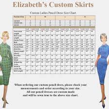 Ladies Pencil Dress Pencil Skirt Standard Size Chart Us