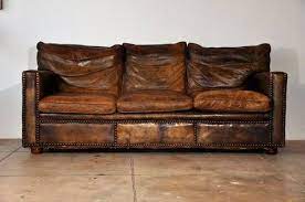 A Well Traveled Woman Distressed Leather Sofa Custom Leather Sofa Vintage Leather Sofa