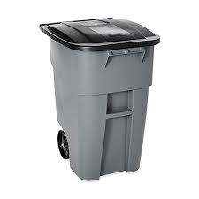 Do not overfill bin or place extra garbage on the side or on top of the container. Gray Rubbermaid Brute 50 Gallon Rollout Trash Can With Wheels Lid