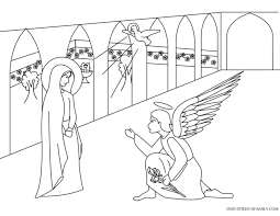 The angel gabriel appears to mary luke 126 38. Free Annunciation Coloring Page