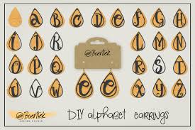 Download Faux Leather Earrings Alphabet Cutfile Graphic By Boertiek Creative Fabrica SVG Cut Files