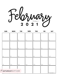 Download free blank february 2021 calendar template in pdf and jpeg. Cute Free Printable February 2021 Calendar Saturdaygift