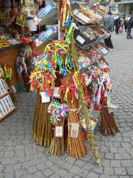 The art of braiding is no longer widespread, but people can buy a readymade willow whip on the street from a vendor along with the other traditional easter items: Easter Is For Domestic Violence Ian Eats Adventure