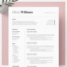 One Page Resume Template Word Cv Template Cover Letter Etsy In 2020 One Page Resume Template Resume Template Word Resume Cover Letter Template