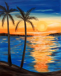 Island Sunset Kari Powell Sunset Painting Beach Sunset Painting Buddha Canvas Art