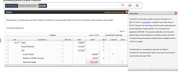 Solved Journalizing Partners Original Investment Instruc