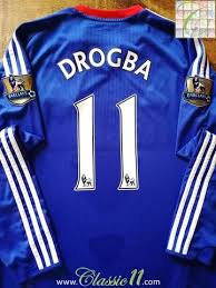 Official Adidas Chelsea Home Long Sleeve Football Shirt From The 2010 2011 Season Complete With Drogba 11 On The Back Of The Shirt And 2009 10 Premiersh Futbol