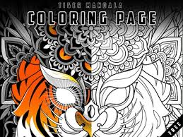 Open the original sketch and clean up any spots or blemishes that were picked up in the scan. Tiger Mandala Coloring Page By Godzillarge On Dribbble