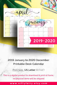 Desk Calendar 2021 Monthly Planner 2020 2021 Printable Etsy Desk Calendars Printable Desk Calendar Desk Calendar Planner