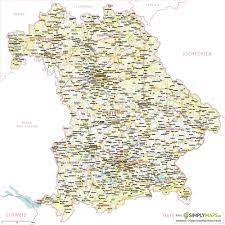 Bayern südöstlichstes bundesland von deutschland. Landkarte Bayern Vektor Download Illustrator Pdf Simplymaps De