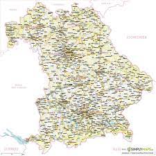 Bayern südöstlichstes bundesland von deutschland. Landkarte Bayern Vektor Download Illustrator Pdf Simplymaps De