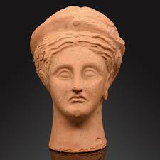 An Etruscan Terracotta Votive Head of A Goddess, ca. 4th