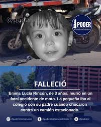 Tragedia en Aguachica, Cesar! La pequeña Emma Lucía Rincón Martínez, de  apenas 3 años, perdió la vida en un fatal accidente de tránsito. Como era  su rutina diaria, la niña iba en