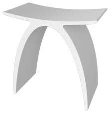Your custom shower seat or bench should not infringe upon the shower floor space allotted to your shower. In Stock Stone Resin Arched Modern Stool 17 Tall Contemporary Shower Benches Seats By Valley Acrylic Houzz