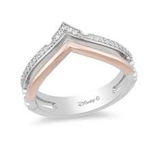 Enchanted Disney Aurora 1 10 Ct T W Diamond Crown Stacked Ring In Sterling Silver And 10k Rose Gold Size 7 Zales Enchanted Disney Fine Jewelry Simple Silver Jewelry Disney Fine Jewelry