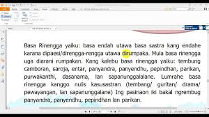 Basa rinengga tersusun atas 2 kata yaitu basa yang berati bahasa, rinengga yang berarti dihias. B Jawa 5 Bab 6 Basa Rinengga 9 2 2021 Oky Youtube
