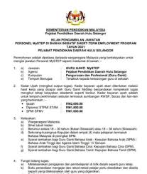 Syarat tambahan bagi guru ganti bahasa tamil: Guru Ganti Mystep Kpm 2021