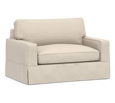 Pb Comfort Square Arm Slipcovered Twin Sleeper Sofa Box Edge Memory Foam Cushions Performance Chateau Baske Twin Sleeper Sofa Furniture Slipcovers Slipcovers