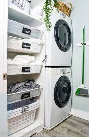 Image Of Small Laundry Room With Stacked Washer And Dryer And Ikea Pax Hack Lau Small Laundry Room Makeover Laundry Makeover Ikea Pax