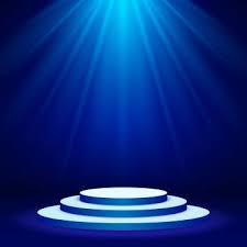 Colourful Blue Stage Podium Spotlight Background In 2021 Spotlight Background Poster Background Design Studio Background Images