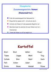 Als einführung habe ich diese bildkarten für die tafel erstellt. Deutsch Arbeitsmaterialien Zusammengesetzte Nomen 4teachers De